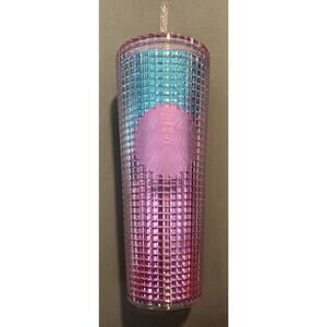 Starbucks Summer 2021 Pink and Blue Studded Tumbler 24ozVenti Iridescent Mermaid